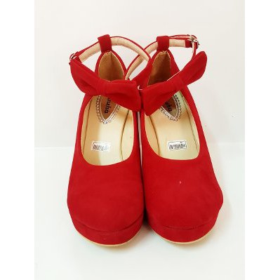 Jual Sepatu Murah   Sandal   Wedges   Wedges Wanita Gelang Pita Merah Murah