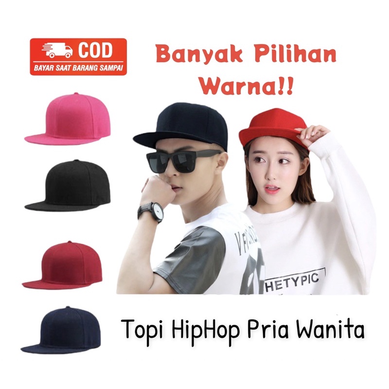 TERBARU !! Topi Snapback Pria Wanita Polos Hiphop Original Distro Real Pict Jahitan Rante Bahan Raffel Premium Termurah