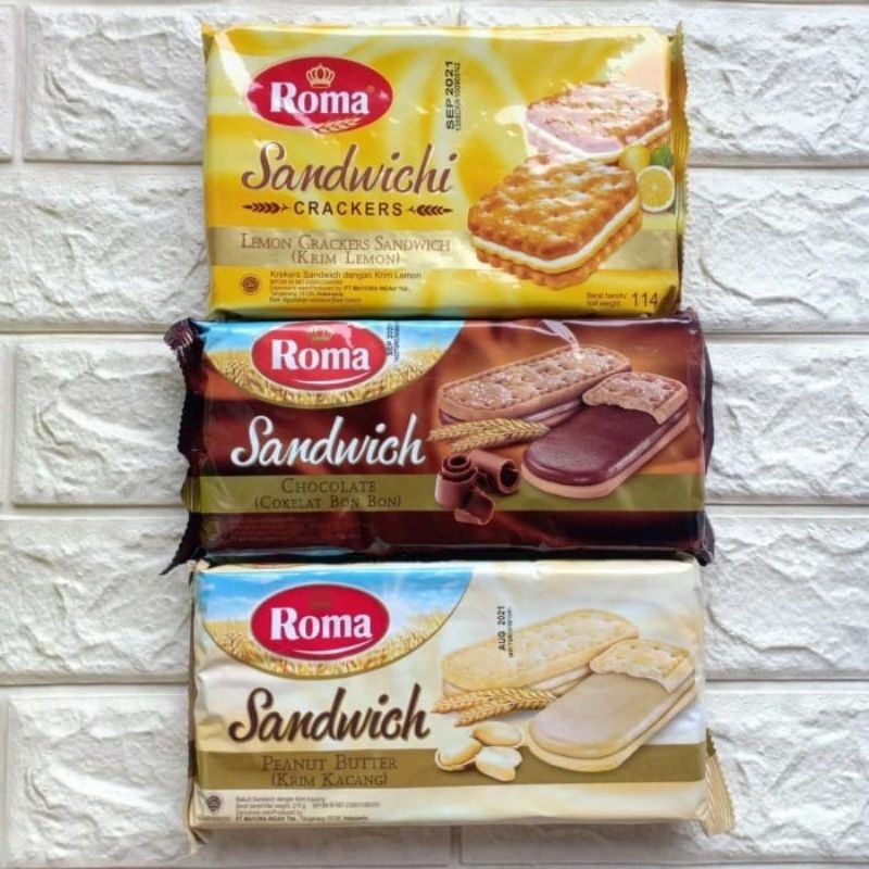 

ROMA SANDWICH CHOCOLATE BON BON 216 G COKELAT PEANUT