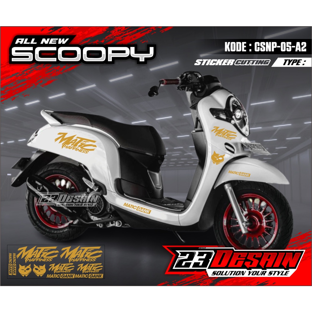 PROMO STRIPING SIMPLE SCOOPY STIKER SCOOPY TERKEREN CUTTING SCOOPY MATIC HAPPINESS