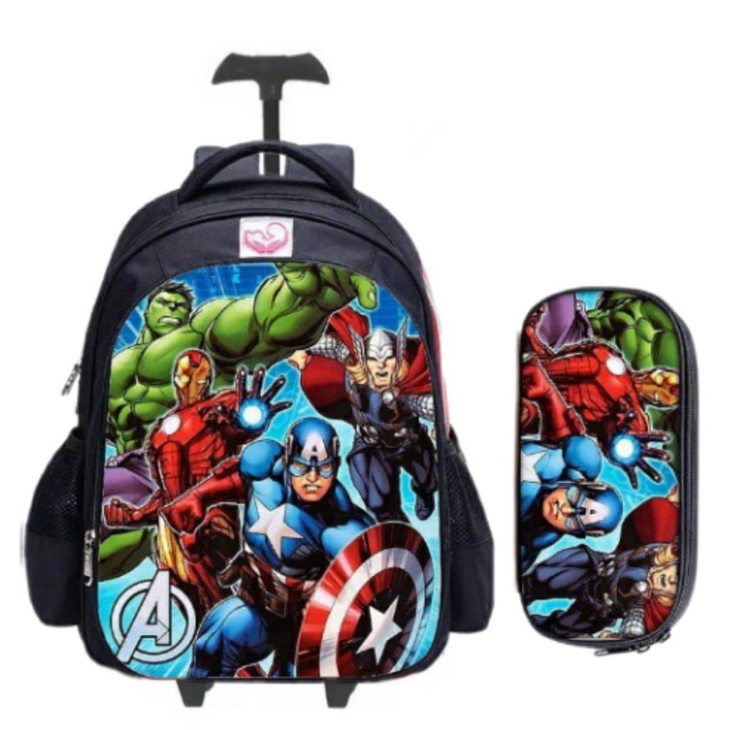 Ransel Troly Anak Baru Simpel Motif Marvel Printing SD Terbaru