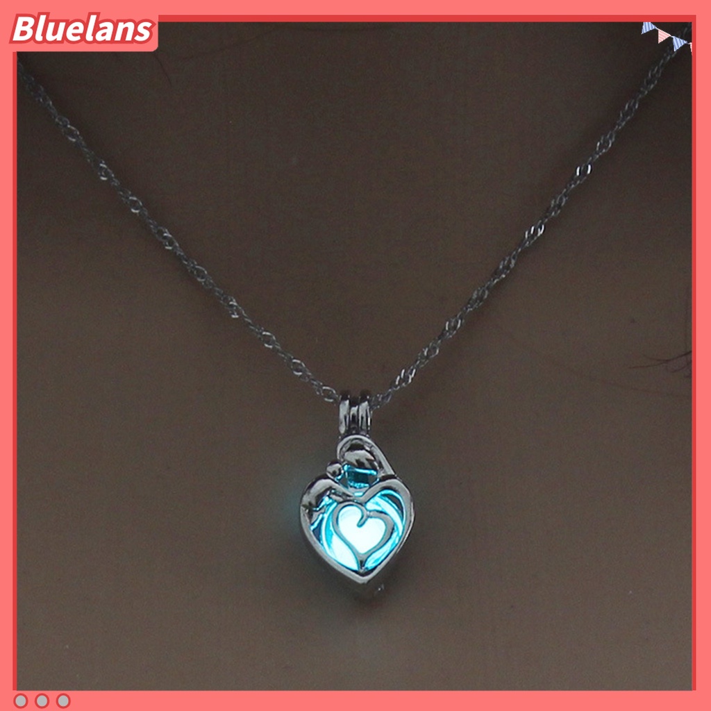 Kalung Luminous Bentuk Hati Bahan Alloy Anti Karat Untuk Wanita