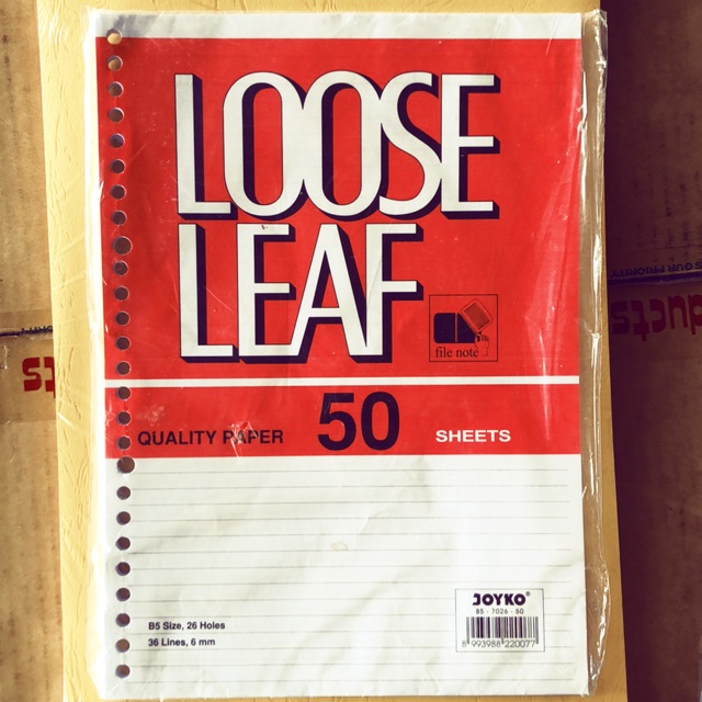 Jual Kertas Loose Leaf Bergaris B5 50 / Kertas File Garis Ukuran B5 Isi ...