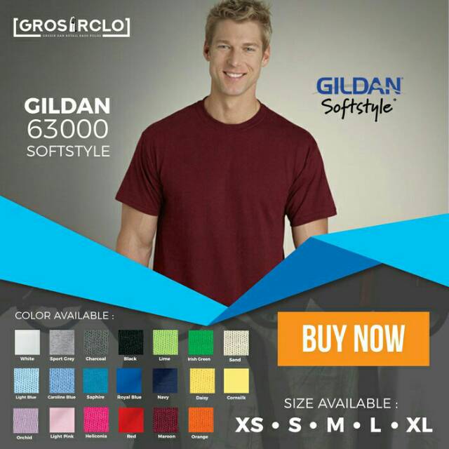 kaos polos gildan softstyle original murah