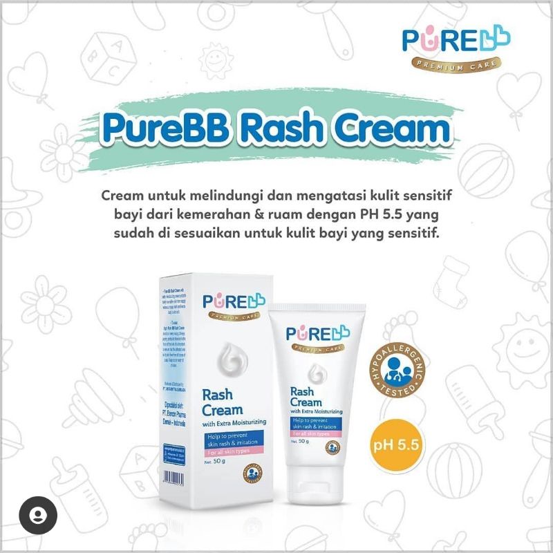 Purebb rash cream 50 gr /cream ruam kulit