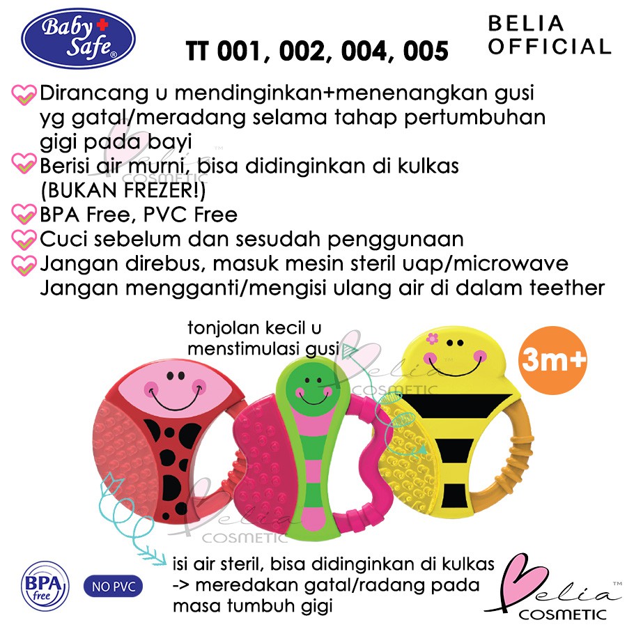 ❤ BELIA ❤ BABY SAFE Cooling Teether, Easy Grip Teether TT 001 002 003 004 005 | gigitan bayi