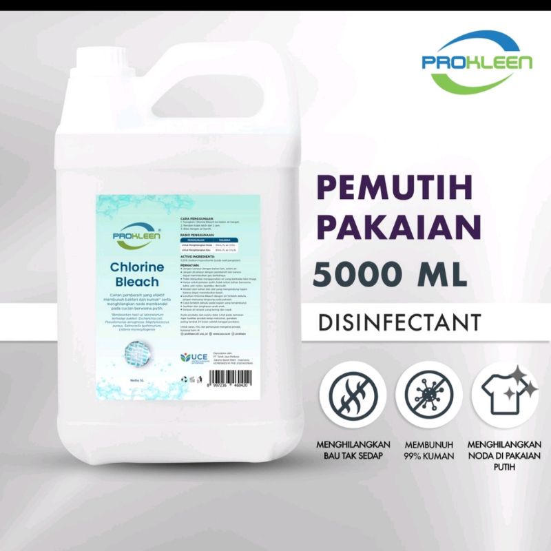 Pemutih Pakaian Penghilang Noda PREMIUM PROKLEEN 5 Liter