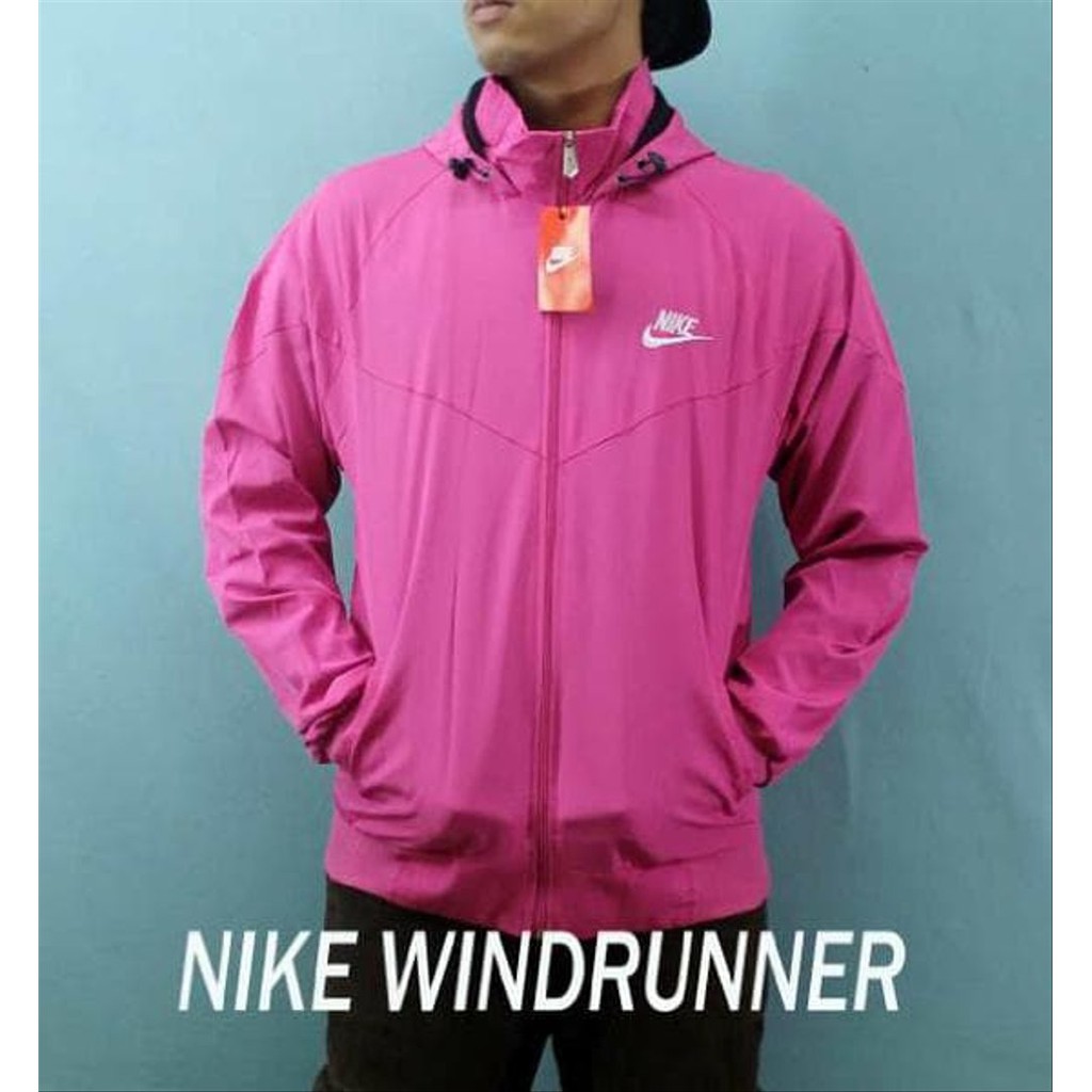 [Promo Sale] COD/Jaket Parasut Nike Windrunner Polos Hitam M-XXL-Pink