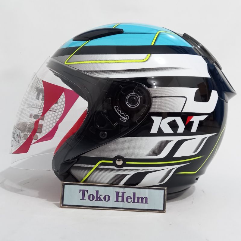 Helm KYT half face KYT DJ MARU motif-#13 black blue