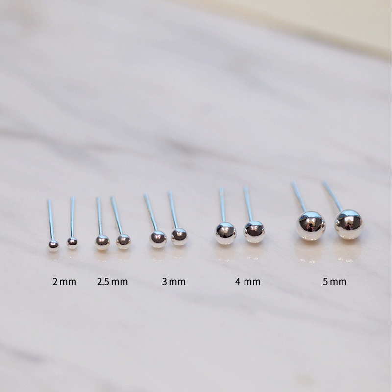 We Flower s925 Silver Small Beaded Stud Earrings for Women Girls Simple Fashion Ear Jewelry