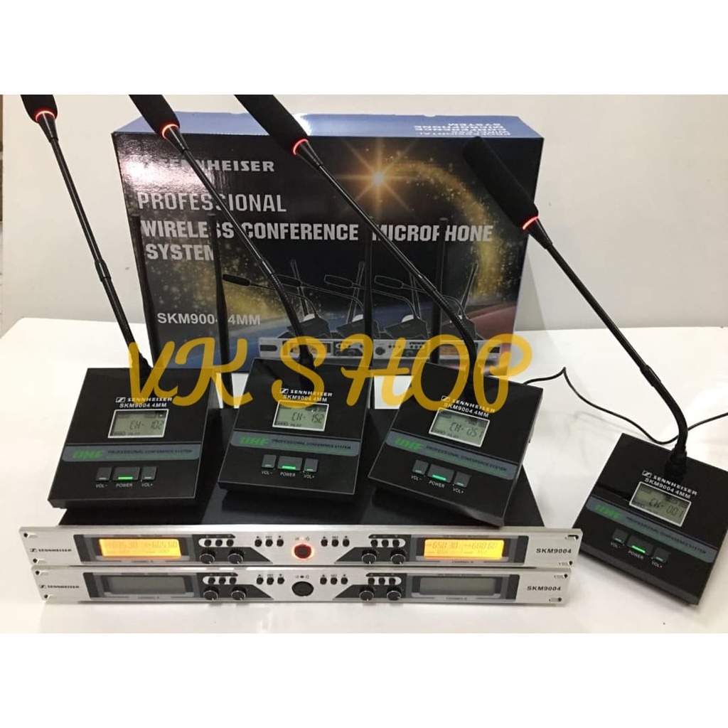 MIC WIRELESS PODIUM SENNHEISER SKM 9004 SKM9004 4MIC MEJA FREE KOPER