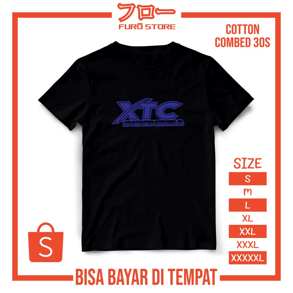 KAOS CASUAL - DISTRO / UNISEX / XTC INDONESIA BLACK BLUE T-SHIRT - Furo Store