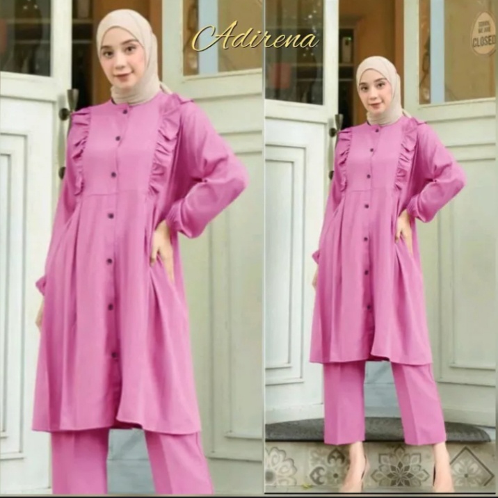 GROSIR SETELAN WANITA TERBARU {BAJU TUNUIK + CELANA } SIZE M-L-XL TREN MASA KINI