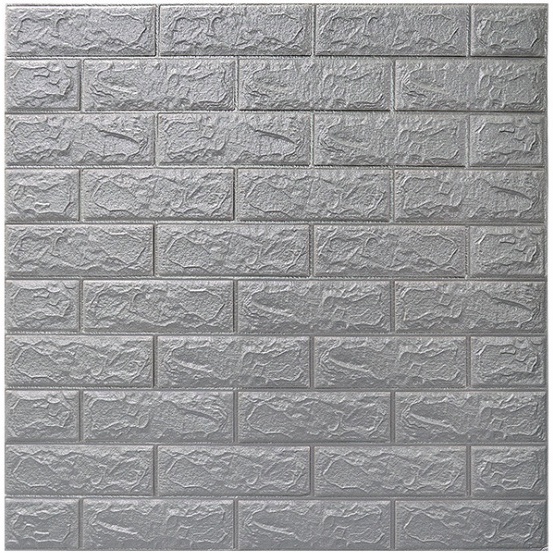 Wallpaper Dinding Foam 3D Motif Batu Bata / Wallpaper Dinding Kamar Tidur batu bata High Quality-Hitam