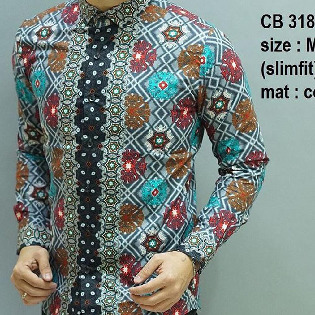 Terlaku KEMEJA BATIK PRIA SLIMFIT REAL ORIGINAL SLIM FIT RESMI COLIN DION CB318