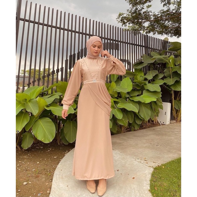 sofia dress by elslook (READY STOK TIDAK PO) outfit kondangan lamaran silk dress lime maxmara ceruty babydoll bridesmaid lamaran outfit kondangan gaun pesta gamis seragam gaun sevara peony dress lime jasmine pearly silk dress