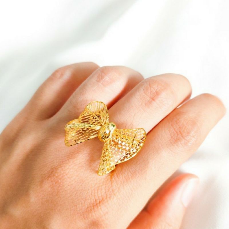 Cincin Emas asli model lempeng  variasi 700