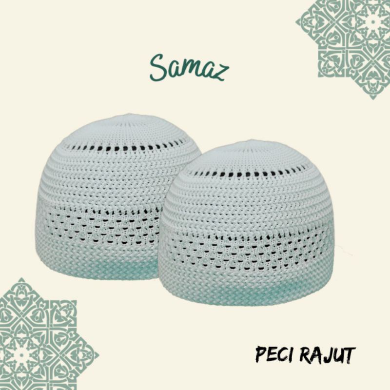 Peci Rajut Putih Polos Kopiah Putih Rajut Kopiah Haji Putih Rajut