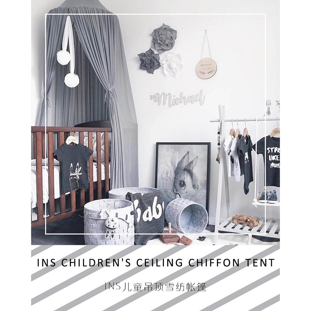 [BAYI &amp; EMAK] - Jaring Anti Nyamuk Kasur Bayi Baby Chiffon Mosquito Net 50x240cm - A75 - Gray