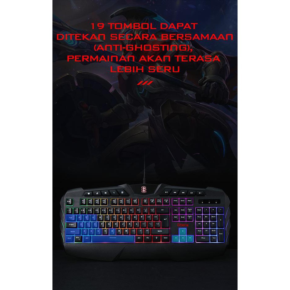 Mouse Gaming &amp; Keyboard Bundle SET LED light GAMEN Station Professional - Garansi Resmi 1 Tahun