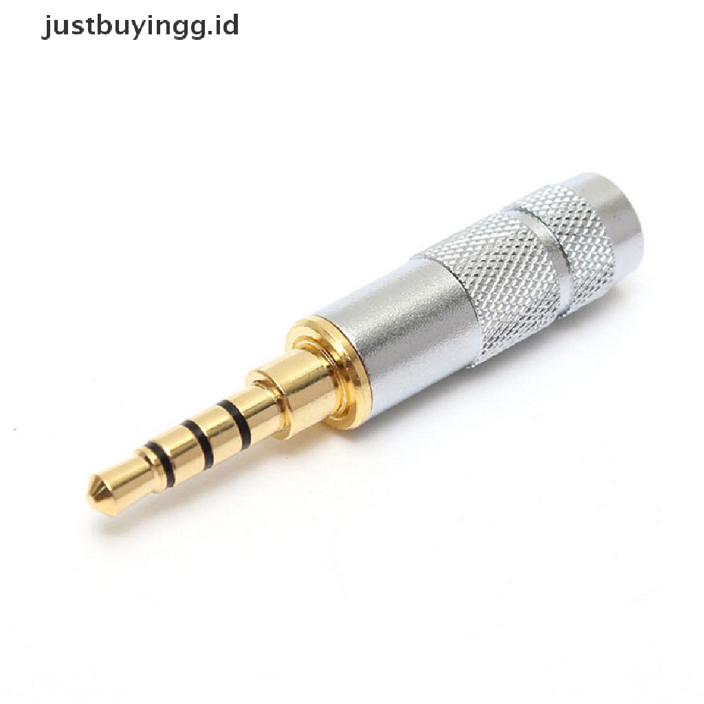 [justbuyingg.id] Fashion 4 Pole 3.5mm Stereo Headphone Male Plug Jack Audio Solders Connector ID