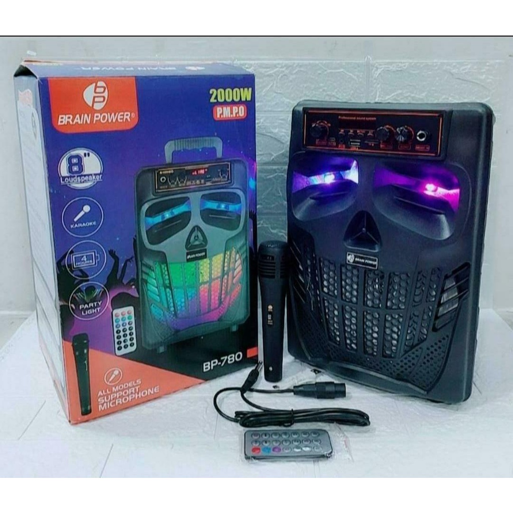 bry11 - Speaker Karaoke Bluetooth Speaker Bluetooth QS-7801 08 INCHI Free Mic Dan Remot Super Bas