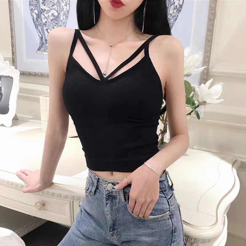 Tank Top Bra Pakaian Dalaman Wanita TankTop Panjang dengan Busa Bahan Premium-180