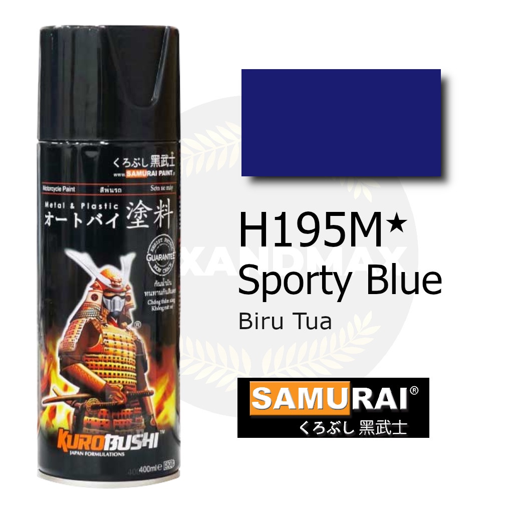 Samurai Paint Sporty Blue H195M Biru Tua Metalik 400 ml - Cat Semprot