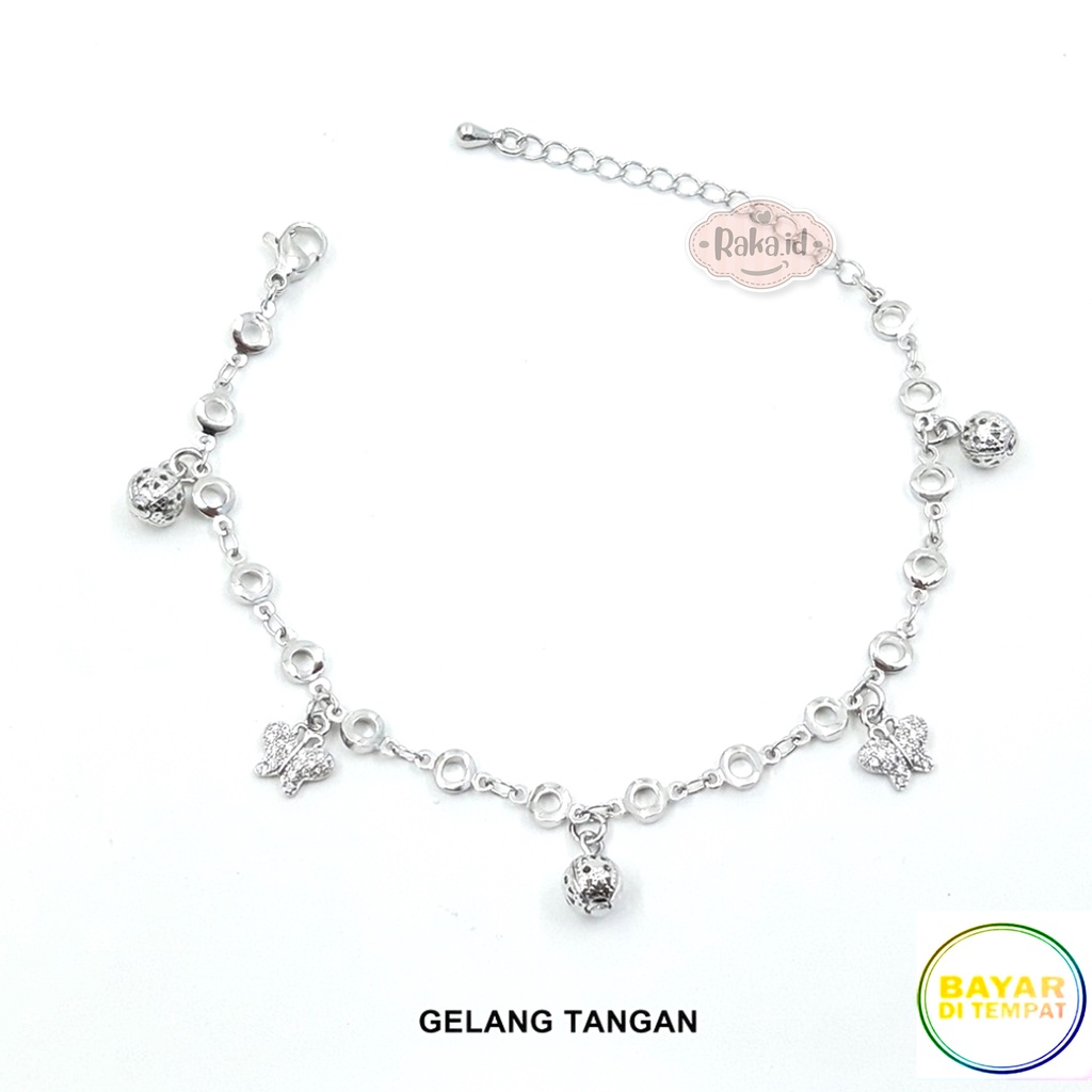 Gelang Tangan Wanita Kupu Kupu Silver dan Gold Perhiasan Wanita 797