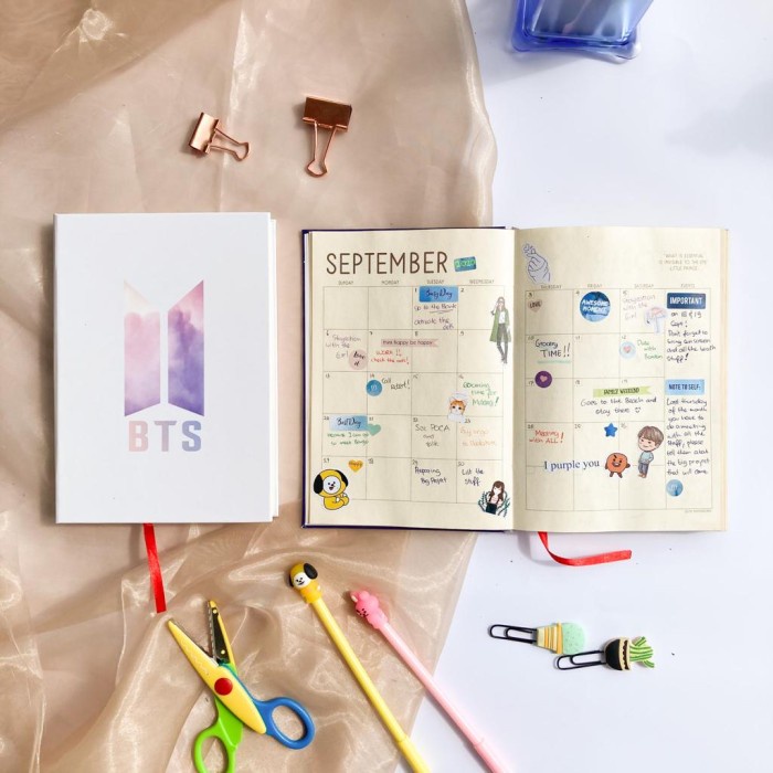 

[RESTOCK] Buku Notebook Journal Agenda, Polos dan dotted BTS logo - A5 Hard Agenda