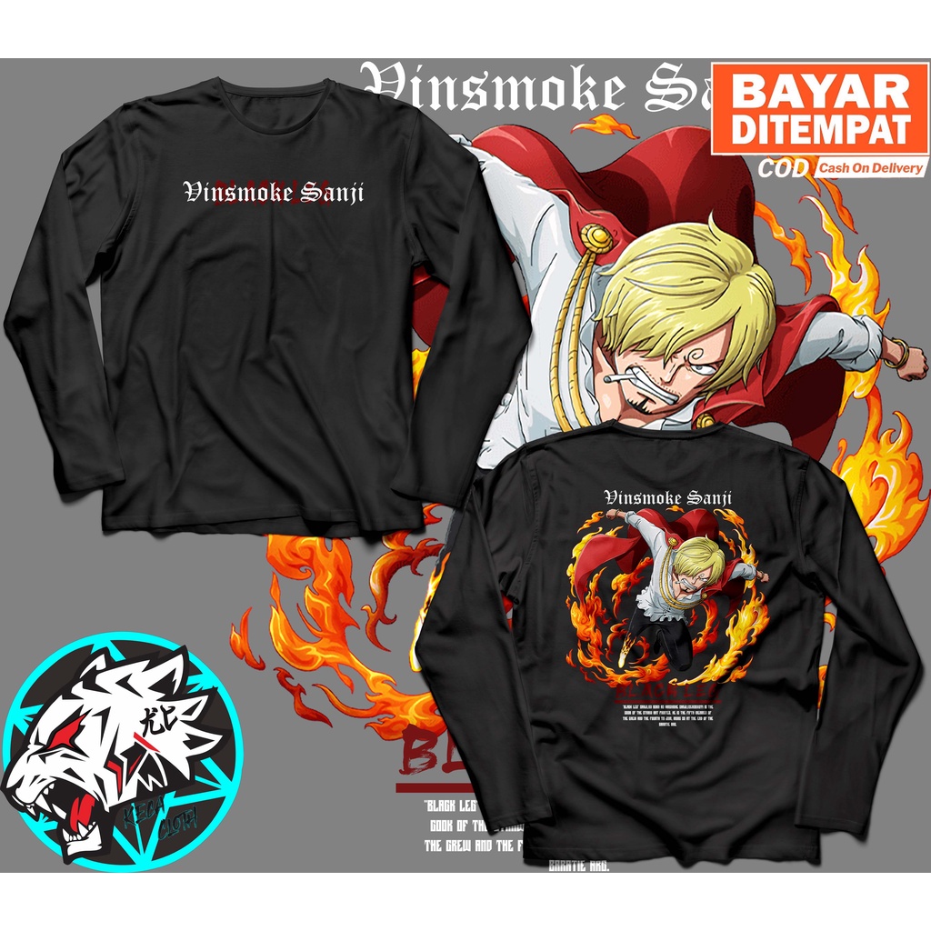 KAOS LENGAN PANJANG ANIME ONE PIECE VINSMOKE SANJI BIG SIZE JUMBO KAOS SANJI PRIA WANITA