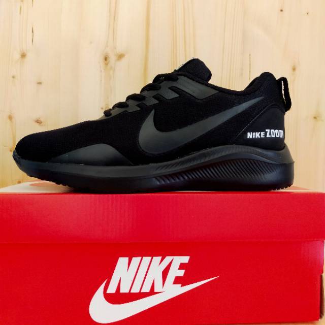 SEPATU SKOLAH HITAM POLOS NIKE ZOOM PRIA WANITA MODEL - ANAMEX-1