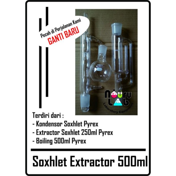 Soxhlet Extractor 500ml Merk Pyrex