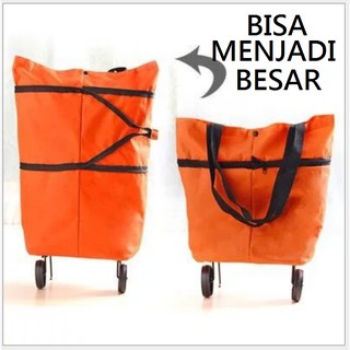 TB 06 Tas Belanja Troli Lipat Roda Shopping Bag Foldable Trolley Cart Shopee Indonesia