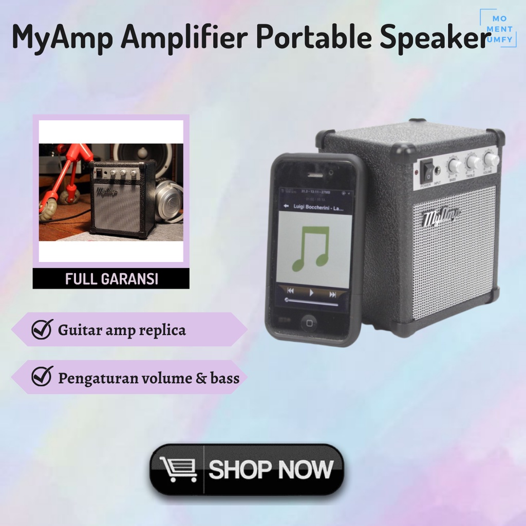 Speaker Spiker Ampli Amplifier Gitar Bass Portable Portabel MP3 Mini Kecil Kabel Cable Port 3.5 mm