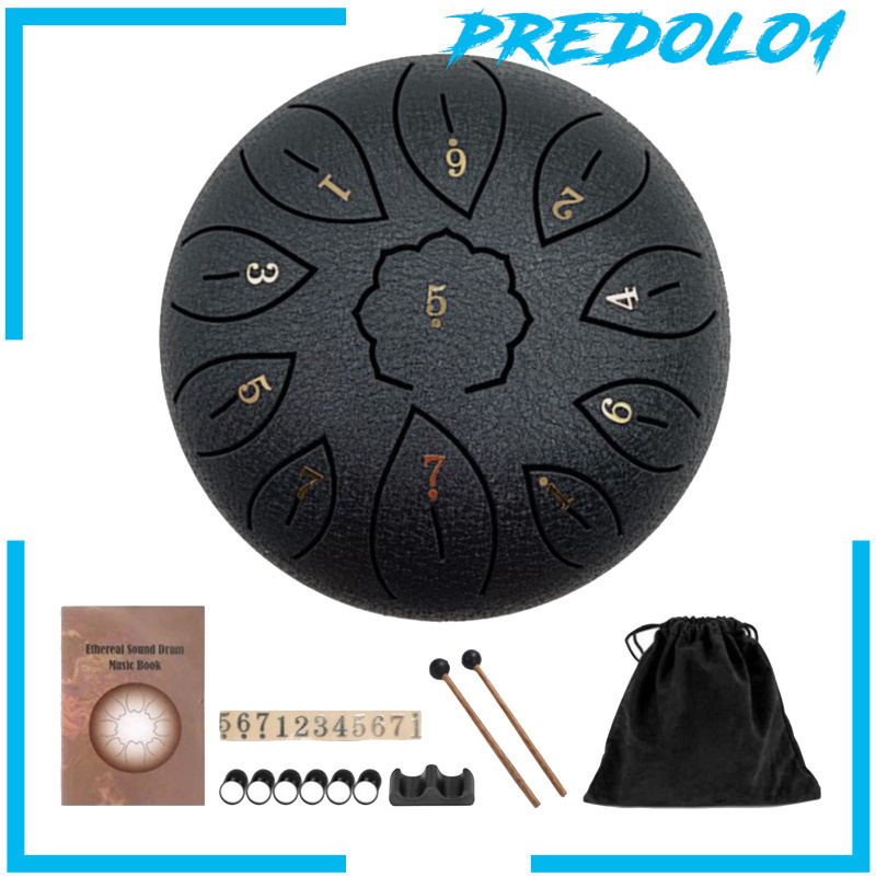 [PREDOLO1]Mini 6 Inch Steel Tongue Drum and Carrying Bag Music Education Gift Present