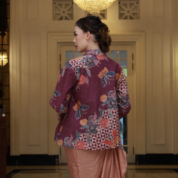 Promo NONA RARA - Vivi Encim Cemani T0995 Baju blouse batik wanita modern - S Berkualitas