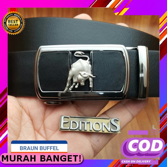 Ikat Pinggang Pria Model Tusuk Polos Panjang 120Cm Kulit Sintetis GX160 Sabuk- Gesper- Ikat Pinggang