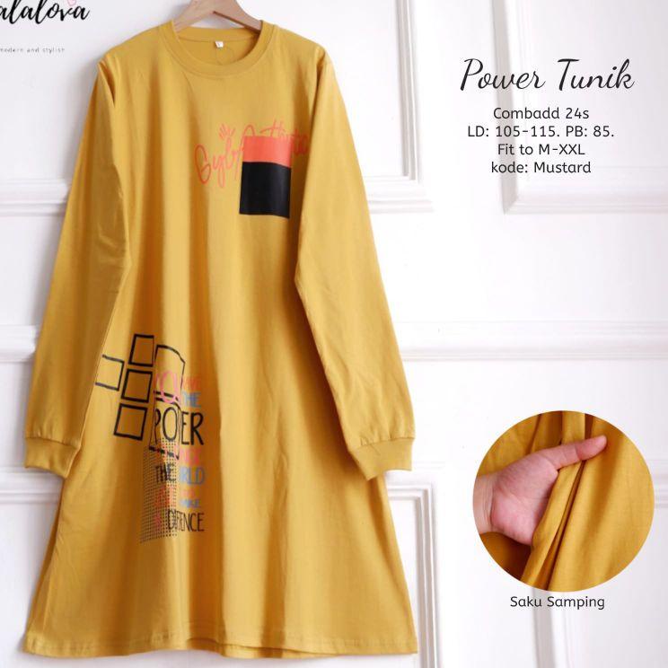QN.25Au22ᵟ ◦ Tunik Bahan KaosJumbo Import Muslim. Tunik kekinian original by Kalalova. Power Tunik L