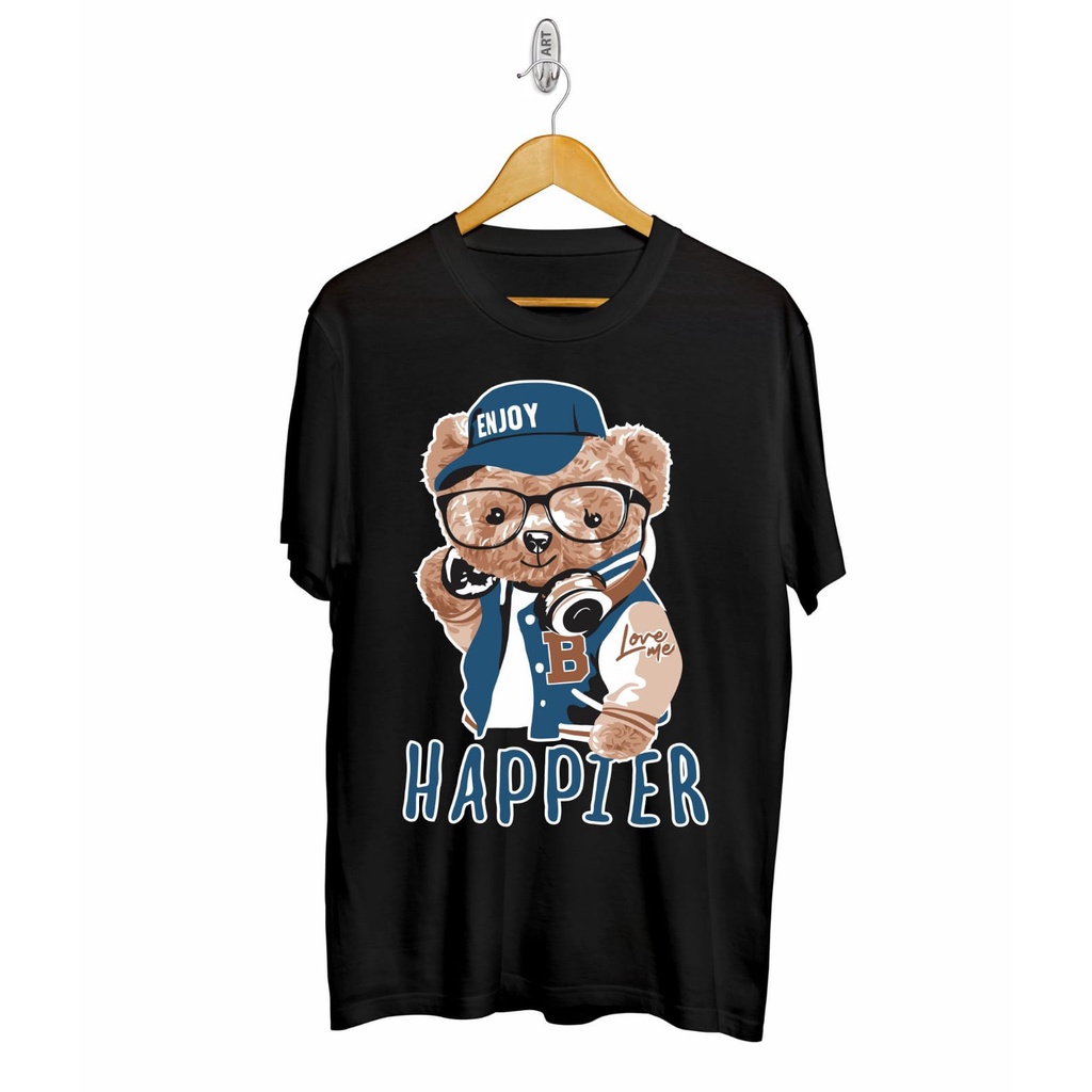 Kaos murah Kaos distro murah baju  distro pria t-shirt murah combed30s BEAR HAPPIE