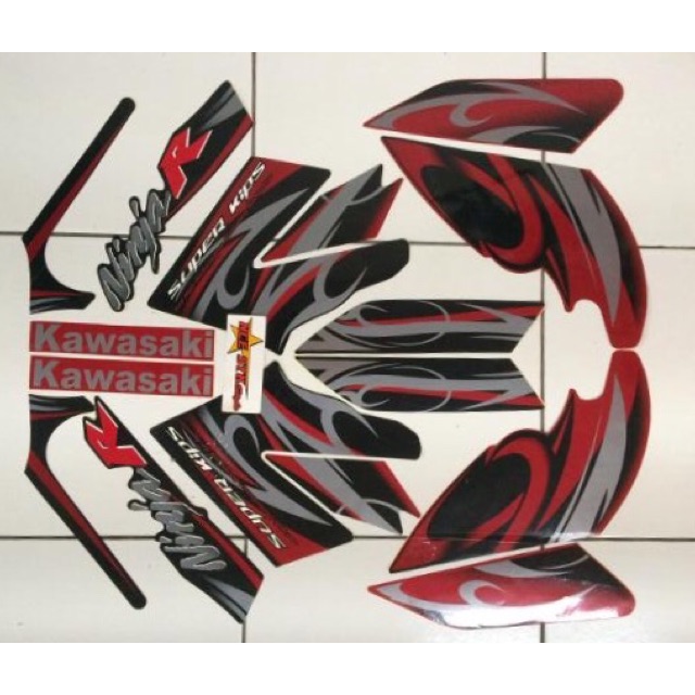 Stiker striping Ninja R 2012 Merah