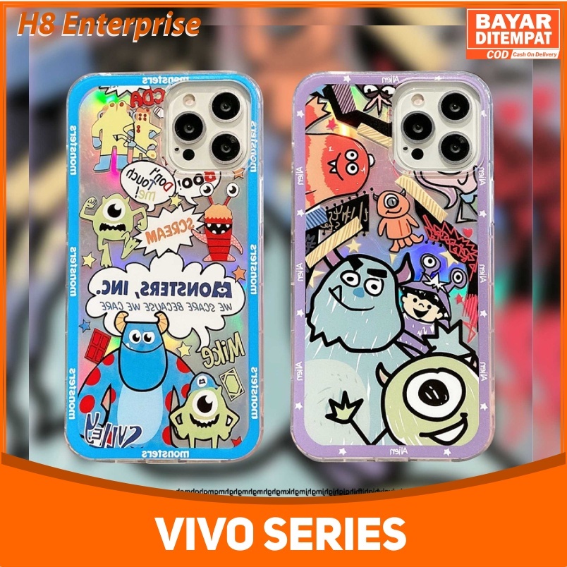 Casing Vivo IQoo U5X Y01 Y15S Y20 Y20S Y12S Y21 Y21A Y21E Y21S Y21T Y30 Y30i Y33S Y33T Y50 Case Silicon Caracter Monster.INC Premium