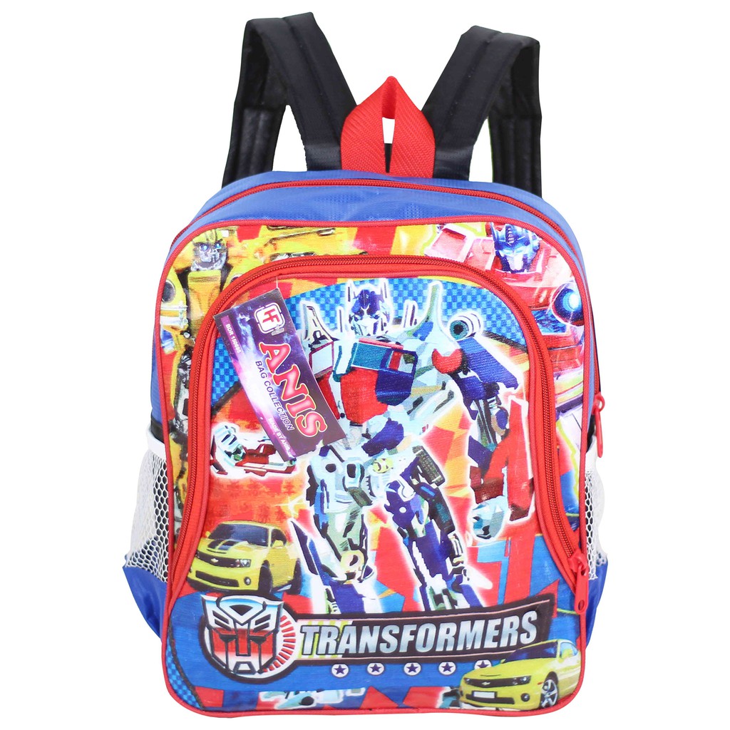 Ransel Sekolah TK Paud Keren Motif Transformer Biru Murah Tas Sekolah Kado Piknik