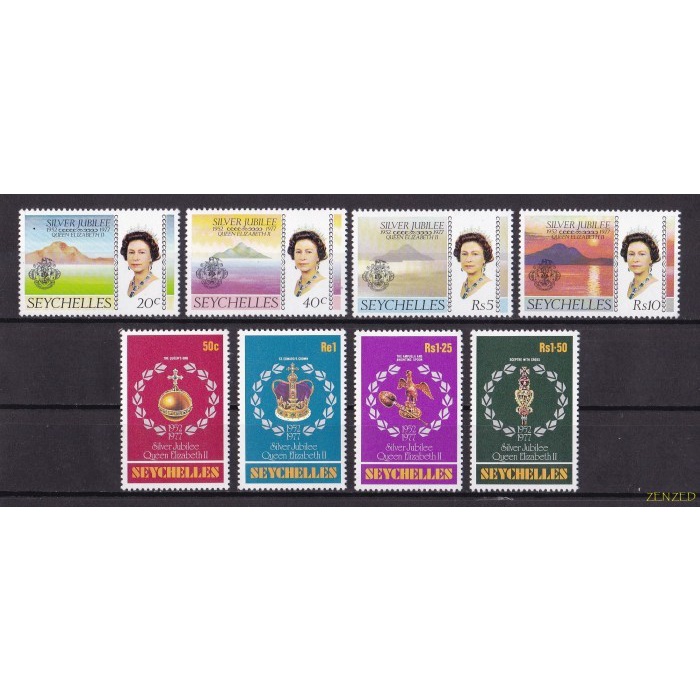 

0553 Perangko Seychelles 1977 Silver Jubilee 8v Mnh