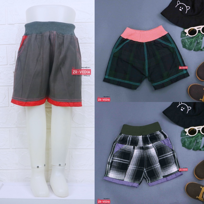 Celana Boxy uk 3-5 Tahun / Short Pants Anak Laki Polos Pendek Cowok Boxer Tebal Kantong Harian Murah