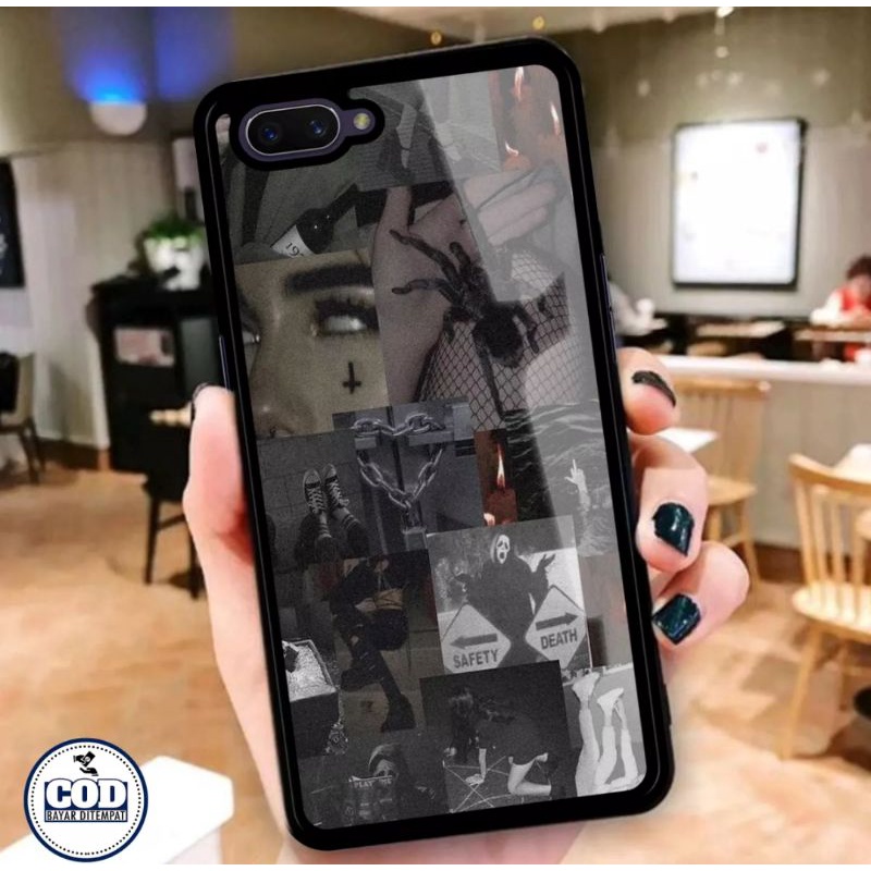 Athan Case Custom Oppo A3s A5s A7 A12 A11k A1k F9 Fashion Aesthetic Theme in Black series