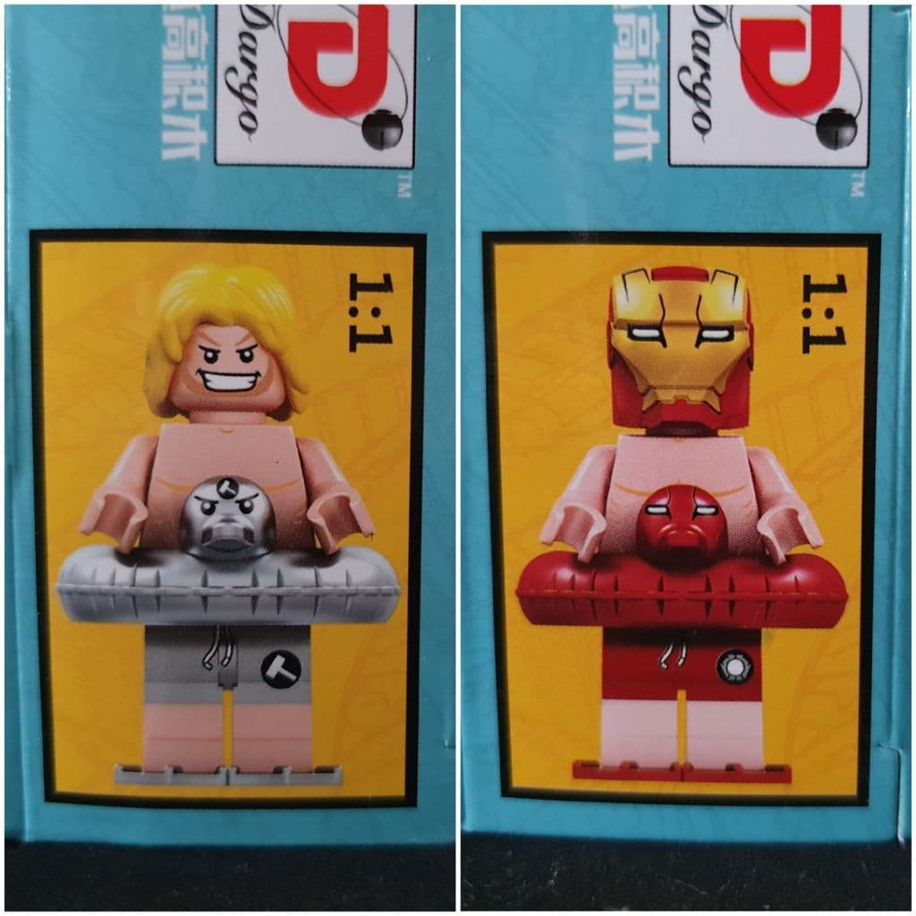 berkualtas Minifigure Thor dan Ironman versi baju renang. mainan lego compatible