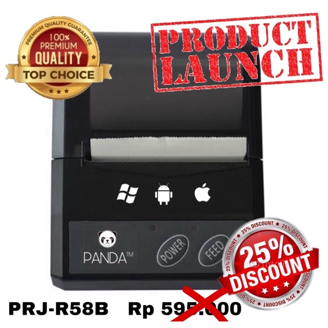 MINI PORTABLE PRINTER PPOB/KASIR 58MM THERMAL PANDA-R58B(USB+BLUETOOTH)