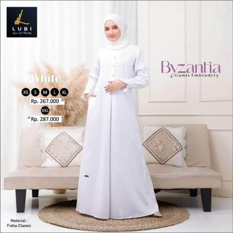 Gamis Putih manasik Lubi Byzantia