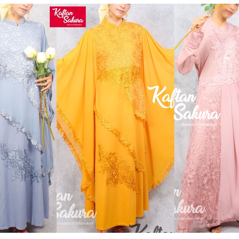 Baju Gamis Wanita Remaja Dewasa Terbaru kombinasi Tile Bordir Bahan Premium Mewah Gamis Busui untuk Pesta Kondangan Lebaran ukuran all size warna salem biru abu abu